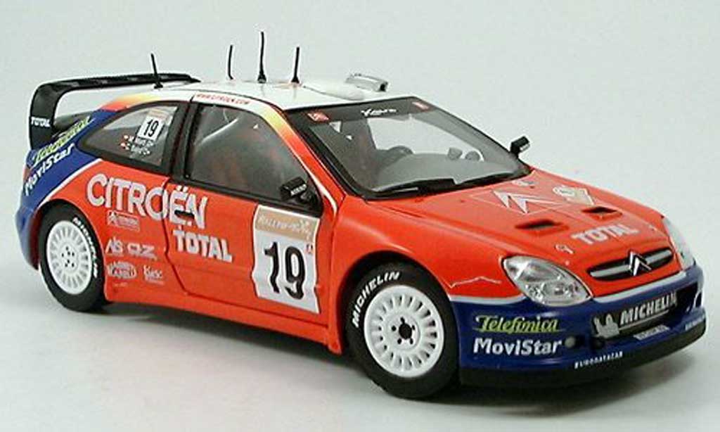 Citroen Xsara WRC 2003 1/18 Sun Star WRC 2003 No.19 Total Rally Turkei C.Sainz/M.Marti modellino in miniatura