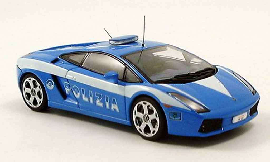 Lamborghini Gallardo 1/43 Autoart police italienne blu modellino in miniatura