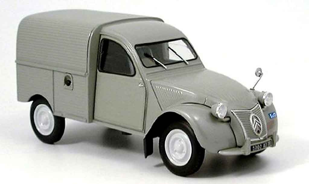 Citroen 2CV 1/18 Norev ente kastenwagen grigio modellino in miniatura