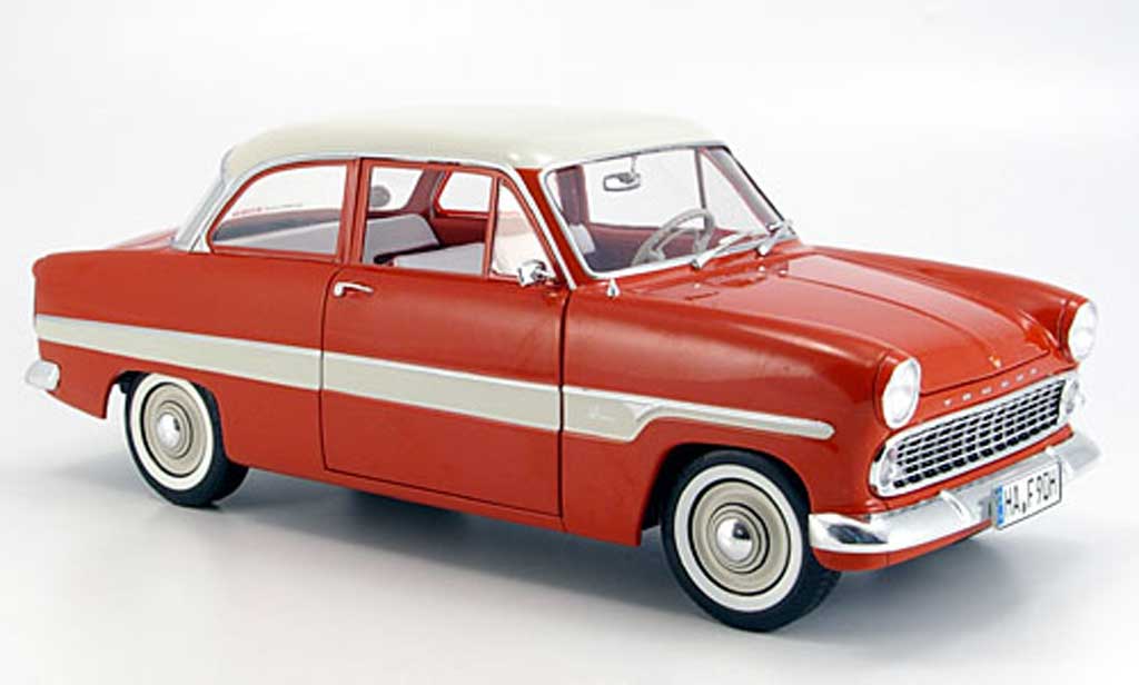 Ford Taunus 1/18 Revell 12m rosso/bianco bandes 1962 modellino in miniatura