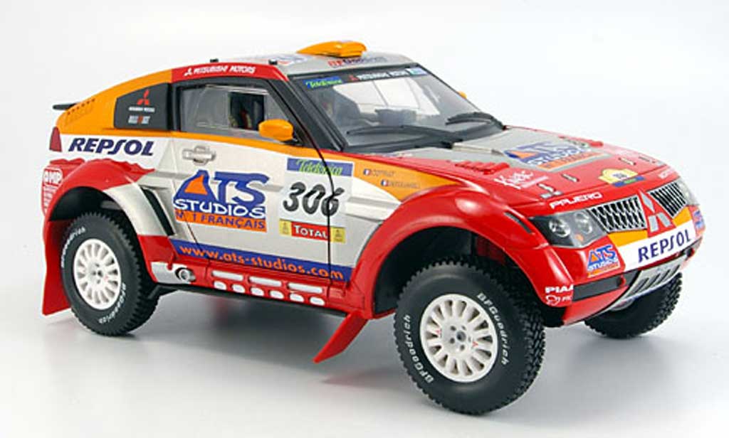 Mitsubishi Pajero 1/18 Solido evo no.306 ats rallye barcelona-dakar 2005 modellino in miniatura