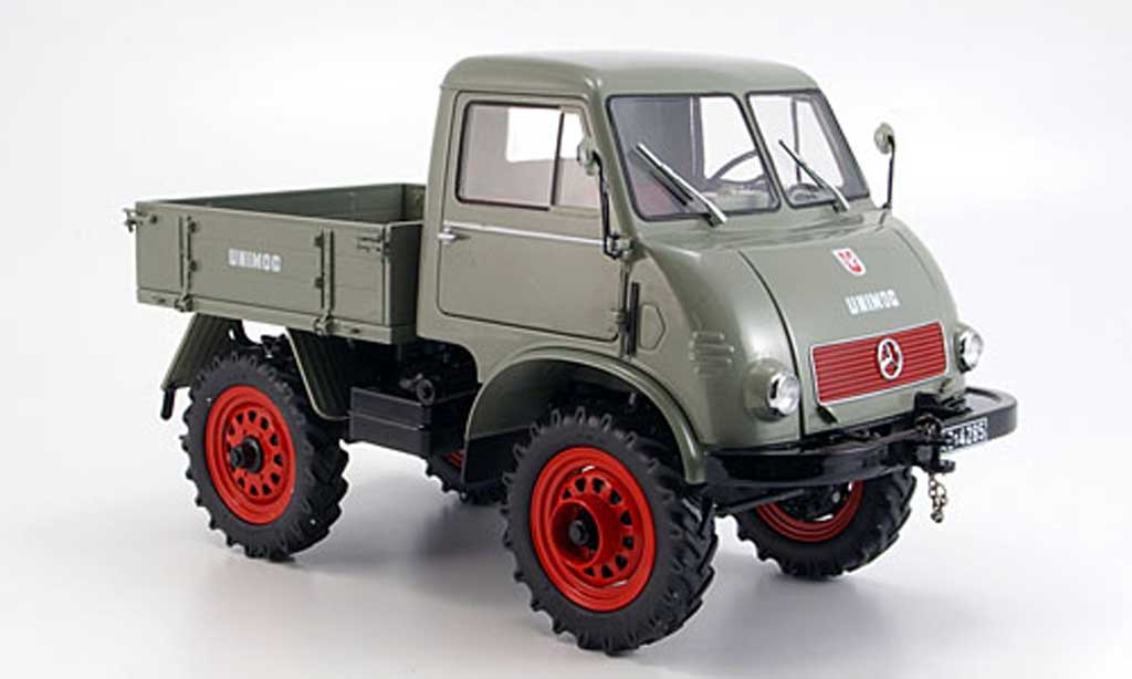 Mercedes Unimog 1/18 Schuco 401 avec westfalia kabine grigio modellino in miniatura