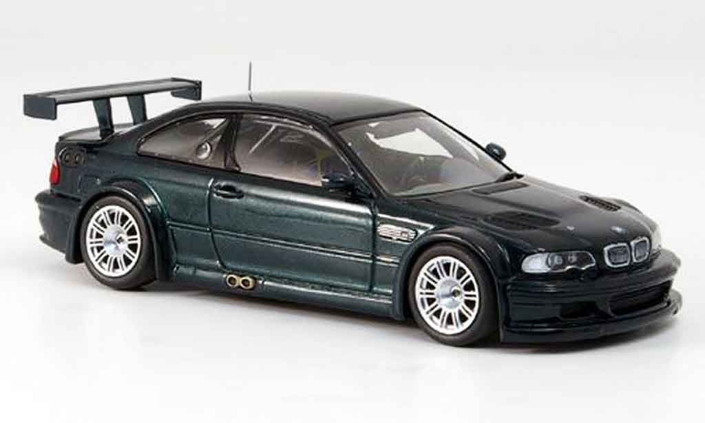 Bmw M3 E46 1/43 Minichamps GTR E46 grun Strassenausfuhrung 2001 modellino in miniatura