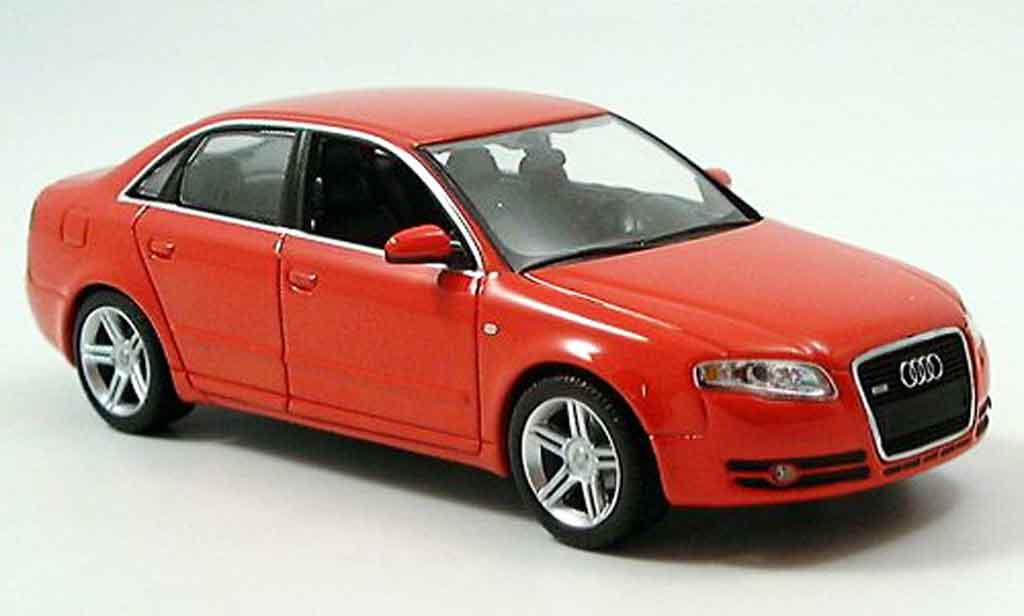 Audi A4 1/43 Minichamps rosso 2004 modellino in miniatura