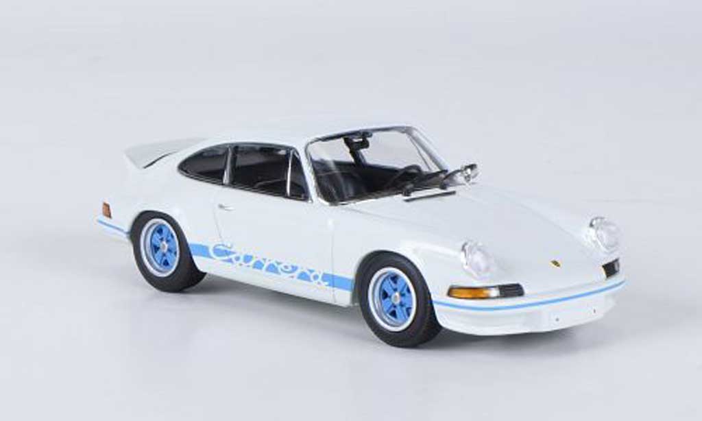 Porsche 911 1/43 Minichamps Carrera 27 bianco avec blun Streifen 1972 modellino in miniatura