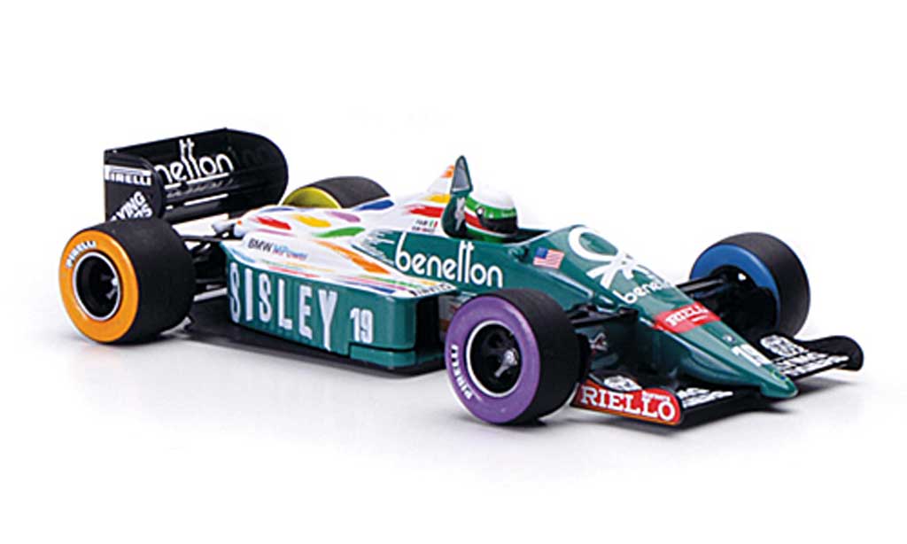 Benetton Bmw 1986 1/43 Minichamps 1986 B 186 No.19 Sisley T.Fabi GP USA Detroit 1986 modellino in miniatura