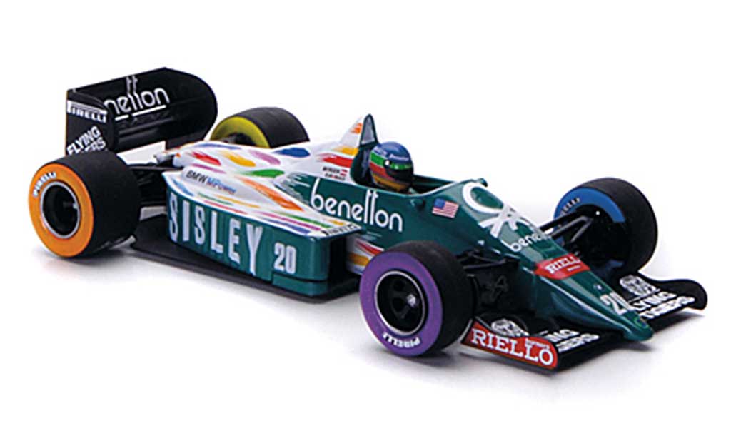 Benetton Bmw 1986 1/43 Minichamps 1986 B 186 No.20 Sisley G.Berger GP USA Detroit 1986 modellino in miniatura