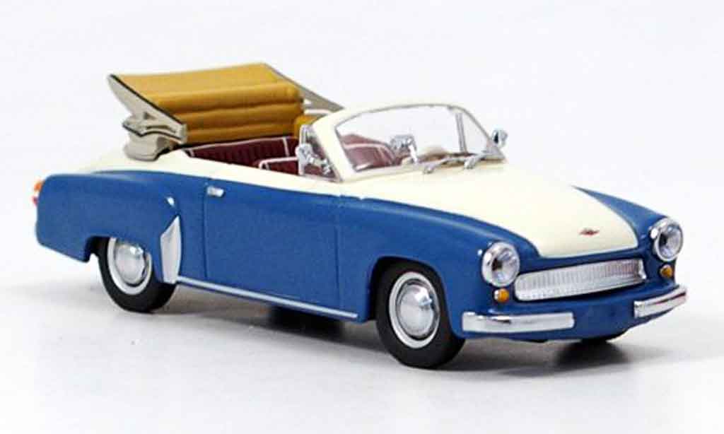 Wartburg 312 1/43 Minichamps A Cabrio blu bianco 1958 modellino in miniatura