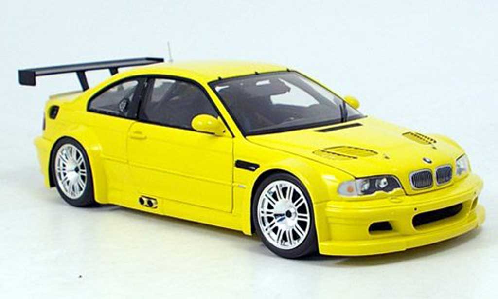 Bmw M3 E46 1/18 Minichamps GTR E46 street giallo 2001 modellino in miniatura