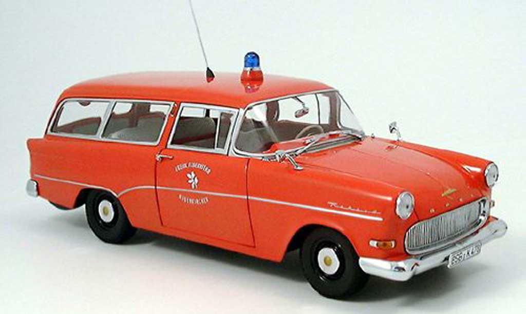 Opel Rekord 1/18 Minichamps p1 caravan pompier neuenkirchen modellino in miniatura