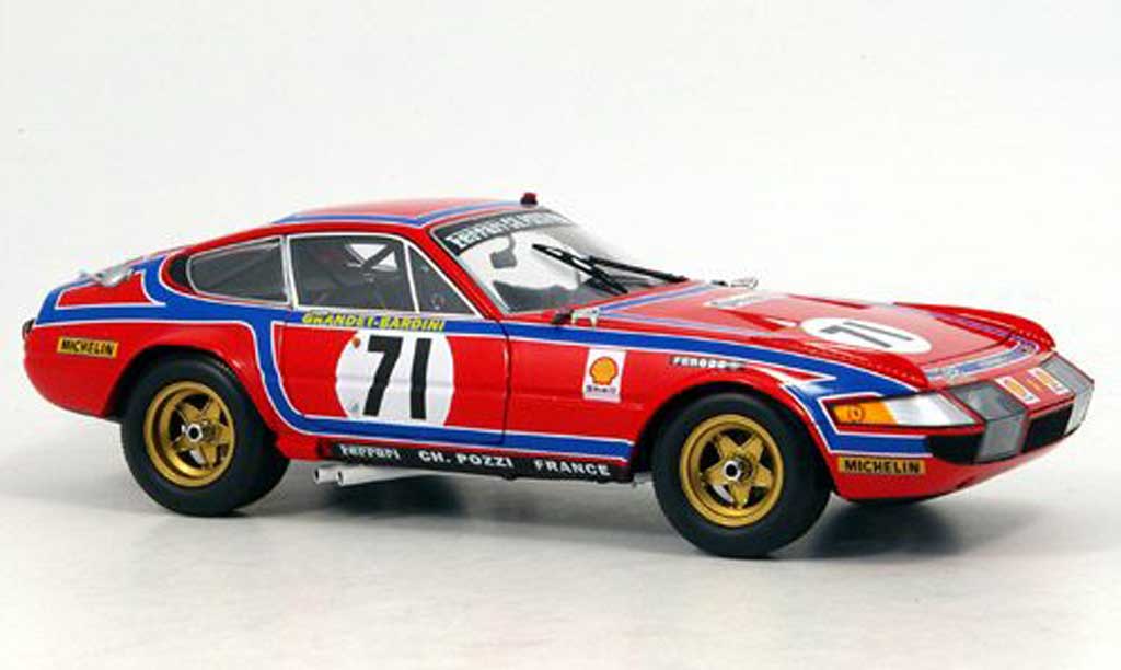 Ferrari 365 GTB/4 1/18 Kyosho GTB/4 no.71 24h le mans 1974 modellino in miniatura