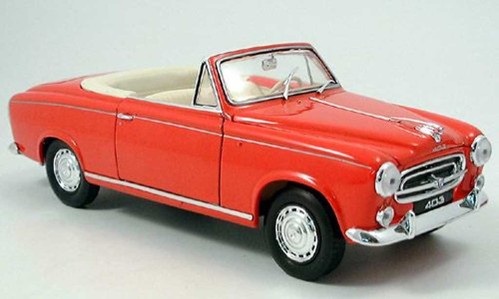 Peugeot 403 Cabriolet 1/18 Welly Cabriolet rosso 1957 modellino in miniatura