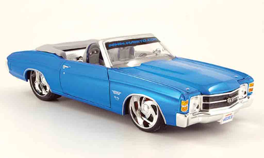 Chevrolet Chevelle 1971 1/18 Maisto 1971 cabrio prorodz blu SS454 modellino in miniatura