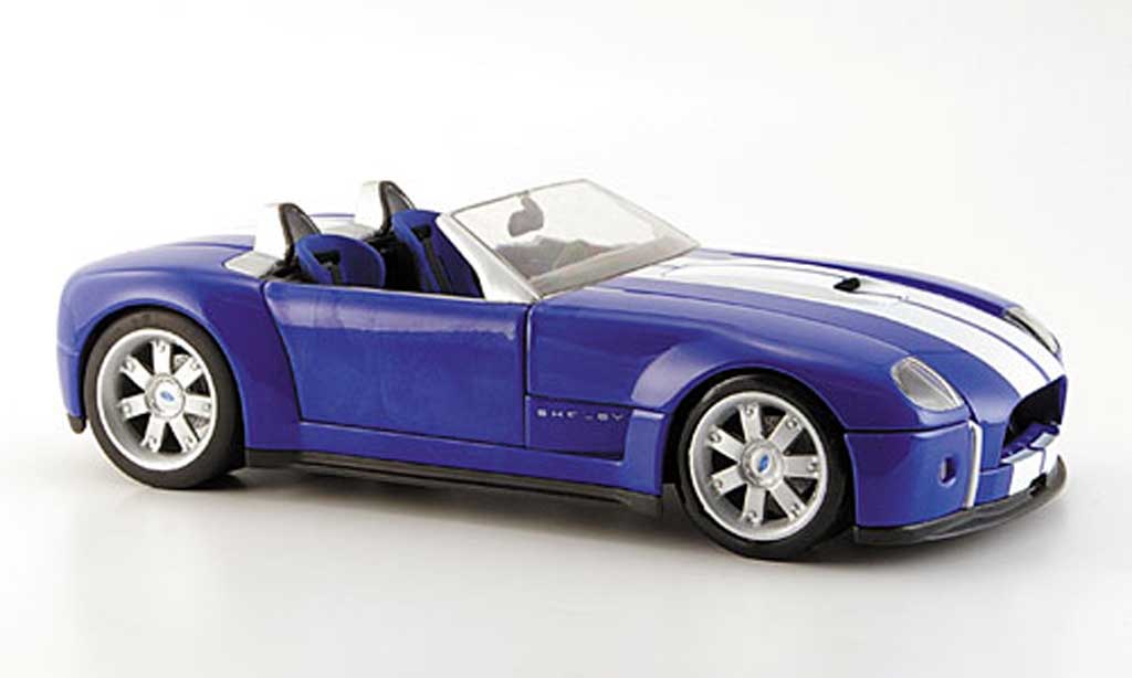 Shelby Cobra Concept 1/18 Hot Wheels Concept blu avec bandes biancos modellino in miniatura