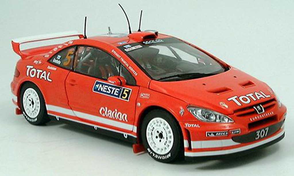 Peugeot 307 WRC 1/18 Sun Star WRC no.5 total/neste finlande rallye 2004 modellino in miniatura