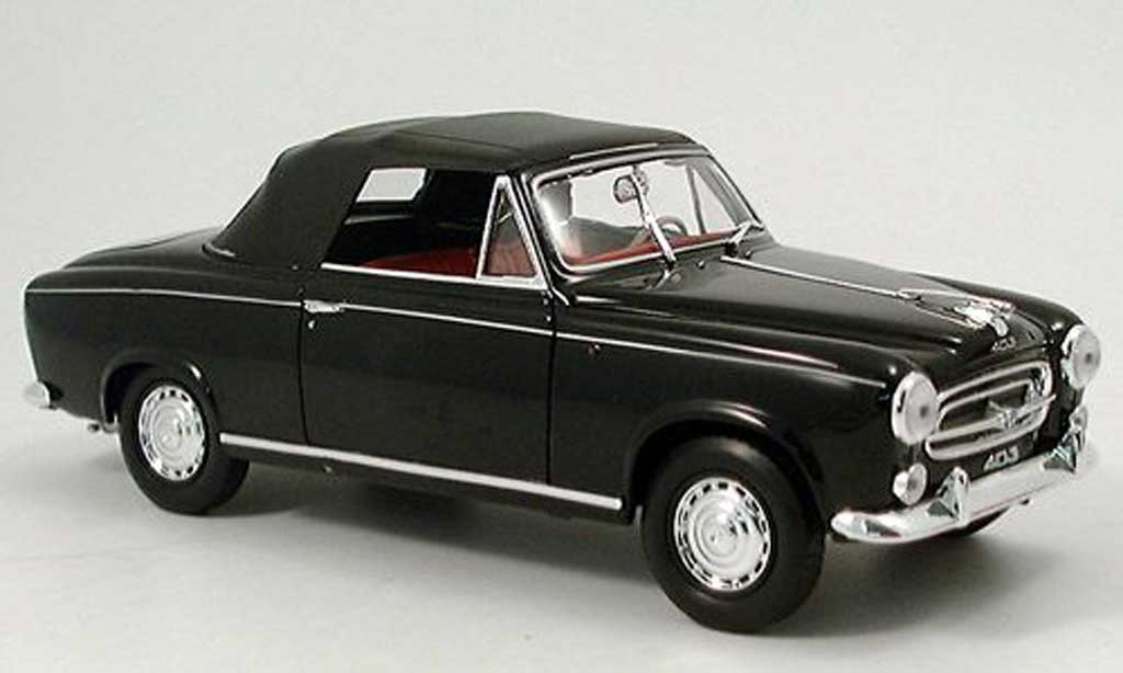 Peugeot 403 Cabriolet 1/18 Welly Cabriolet nero 1957 avec capote modellino in miniatura