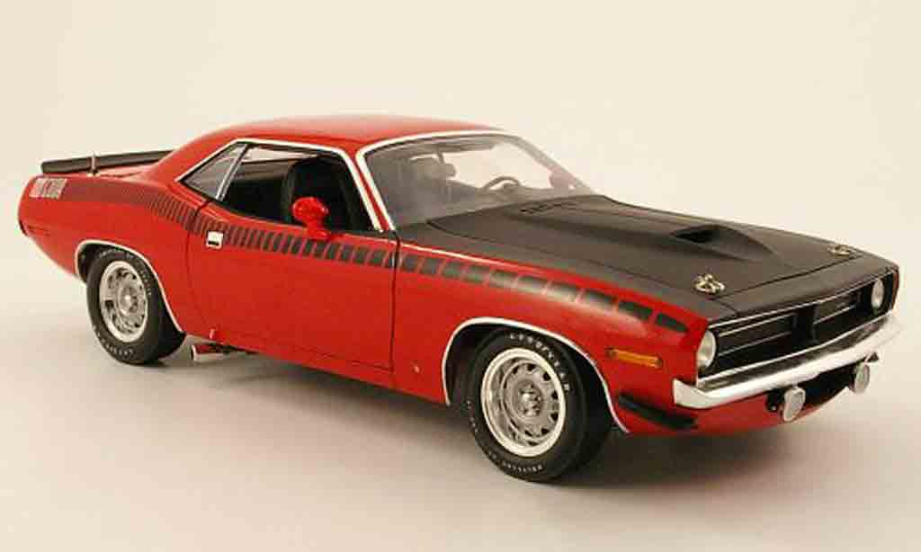 Plymouth Cuda 1970 1/18 Highway 61 1970 aar rosso/matt noir modellino in miniatura