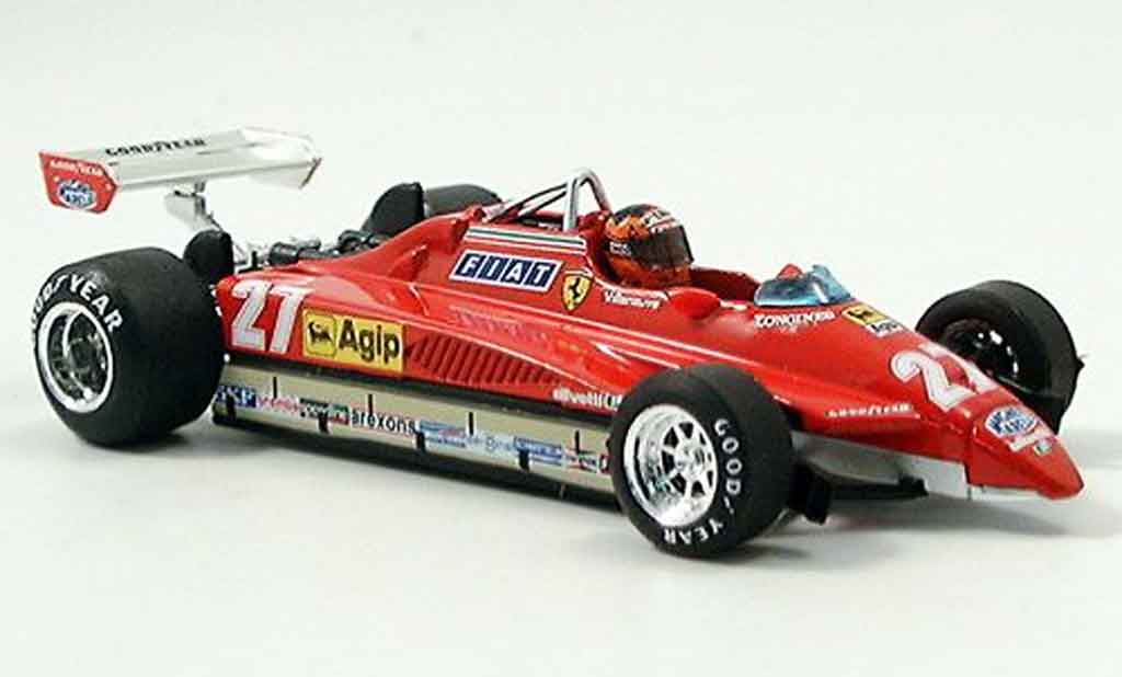 Ferrari 126 1982 1/43 Brumm 1982 C2 no.27 g.villeneuve san marino avec pilot modellino in miniatura