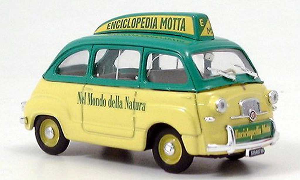 Fiat 600 1/43 Brumm Multipla Enciclopedia Motta giallo/gun modellino in miniatura