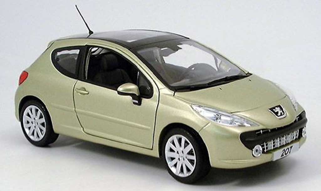 Peugeot 207 1/18 Norev 3 portes gt or modellino in miniatura