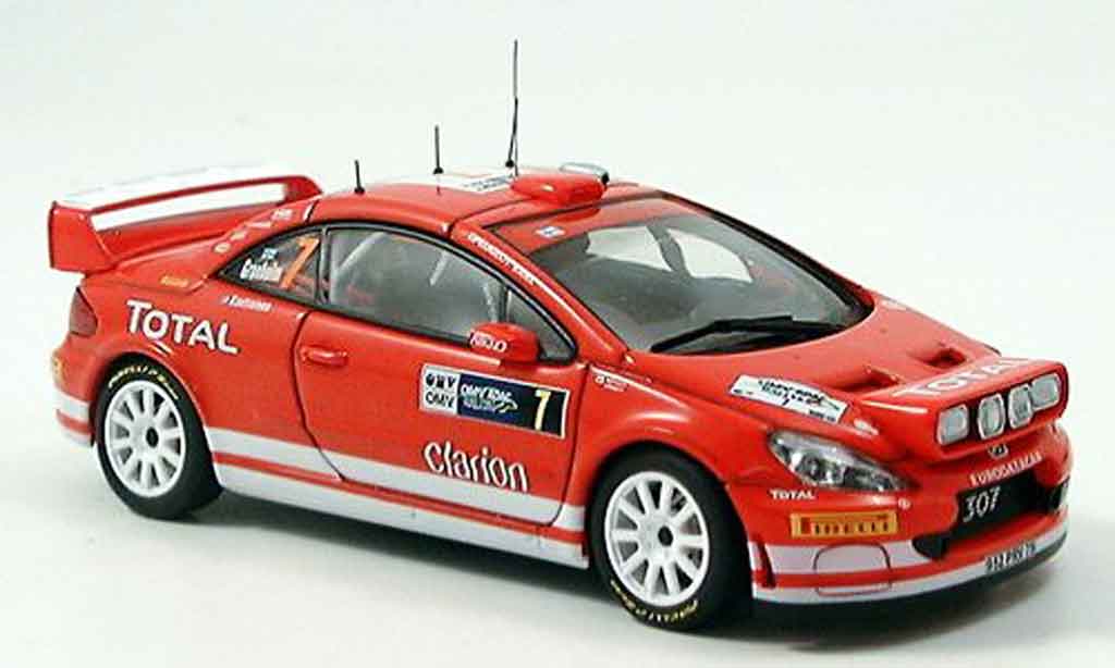 Peugeot 307 WRC 1/43 Autoart WRC no.7 gronholm rallye deutschland 2005 modellino in miniatura