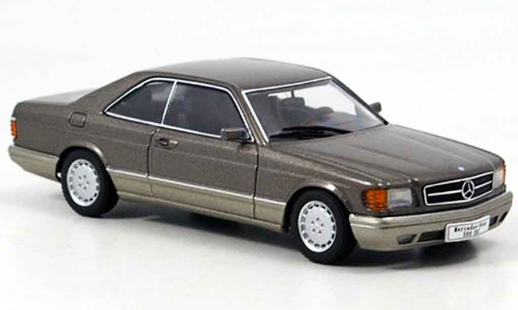 Mercedes 500 SEC 1/43 Autoart SEC SEC (W126) Coupe grigio modellino in miniatura