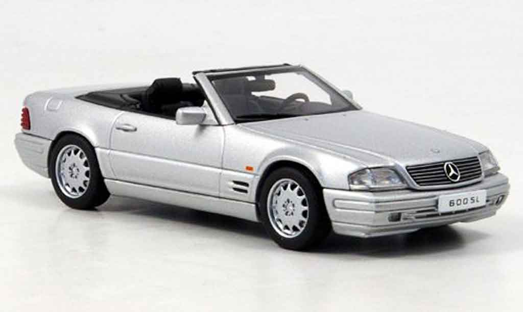 Mercedes 600 SL 1/43 Autoart SL (R129) Cabrio grigio metallisee modellino in miniatura