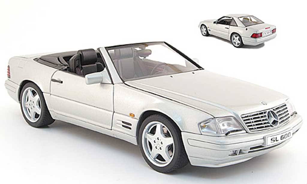 Mercedes Classe SL 600 1/18 Kyosho 600 (r 129) grigio metallized 1997 modellino in miniatura
