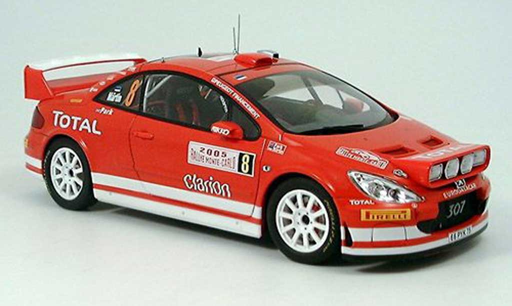 Peugeot 307 WRC 1/18 Autoart WRC no.8 total rallye monte carlo 2005 modellino in miniatura