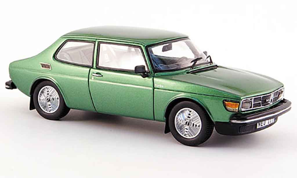Saab 99 Turbo 1/43 Neo Turbo grun modellino in miniatura