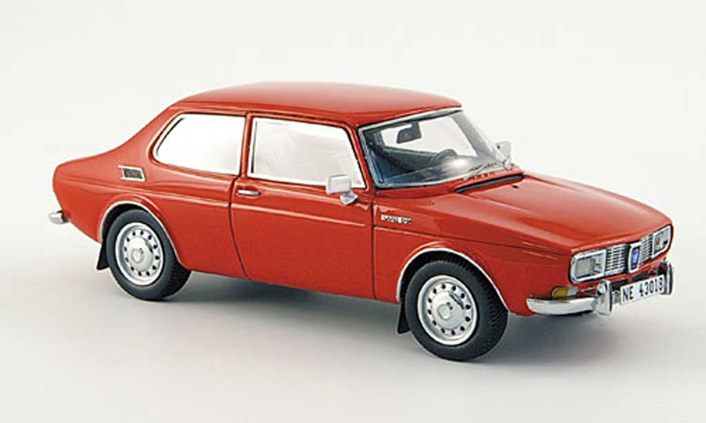 Saab 99 1/43 Neo Saloon rosso modellino in miniatura