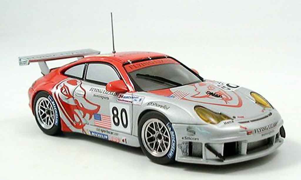 Porsche 996 GT3 RSR 1/43 Ebbro GT3 RSR No.80 Flying Lizard Le Mans 2005 modellino in miniatura