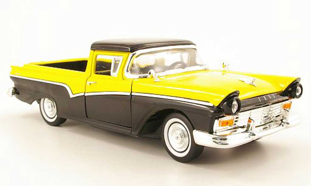 Ford Ranchero 1/18 Yat Ming nero/giallo 1957 modellino in miniatura