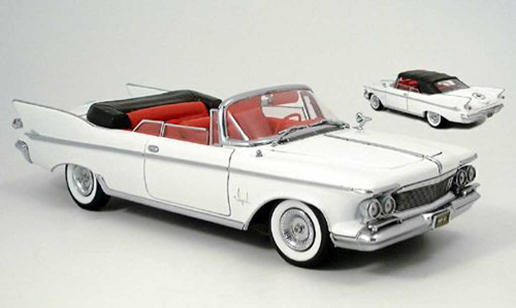 Chrysler Imperial 1/18 Yat Ming crown convertibile bianco 1961 modellino in miniatura