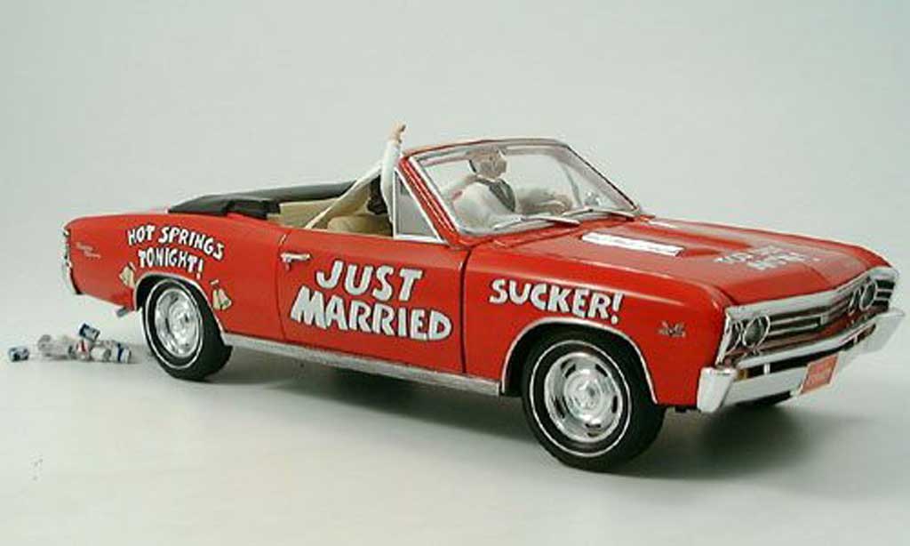 Chevrolet Chevelle 1967 1/18 Ertl 1967 rosso just married modellino in miniatura