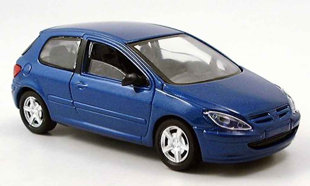 Peugeot 307 1/43 Solido 3 portes blu modellino in miniatura