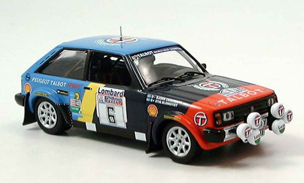 Talbot Sunbeam 1/43 IXO no.6 rac blomquist cederberg 1982 modellino in miniatura