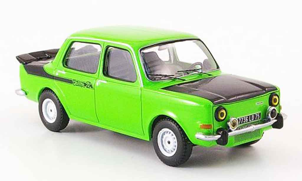 Simca 1000 1/43 IXO rallye 2 grun/nero 1977 modellino in miniatura