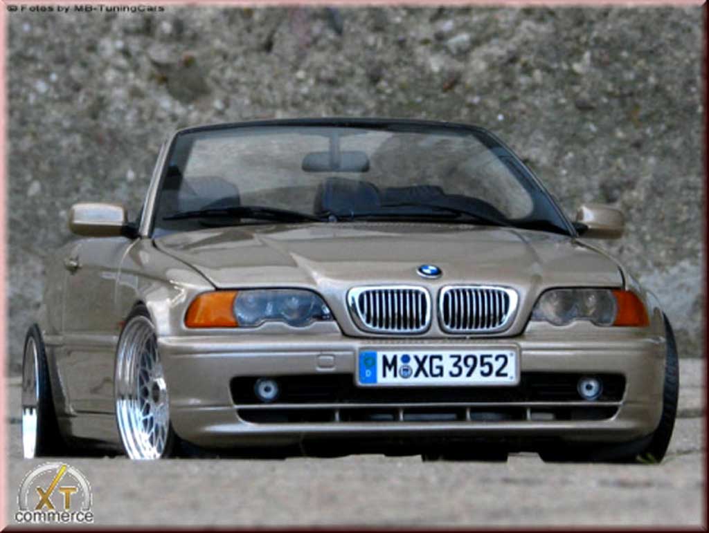 Bmw 328 E46 1/18 Kyosho E46 ci cabriolet champagne jantes 19 pouces bbs tuning modellino in miniatura