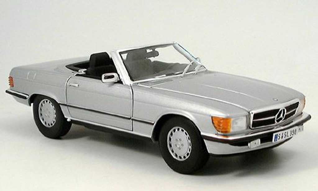 Mercedes 350 SL 1/18 Norev SL (r 107) grigio modellino in miniatura