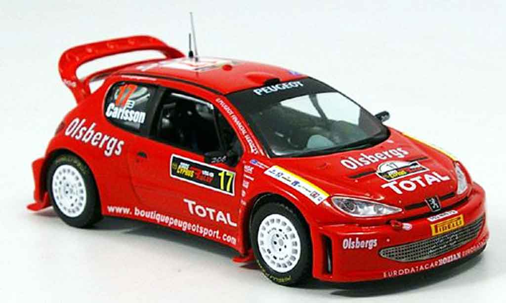 Peugeot 206 WRC 1/43 IXO WRC no.17 carlsson andersson rallye zypern 2005 modellino in miniatura