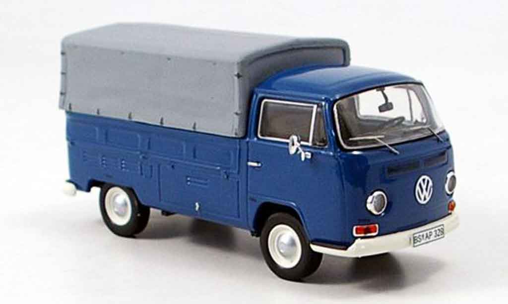 Volkswagen Combi 1/43 Premium Cls t2a pritsche avec plane blu modellino in miniatura