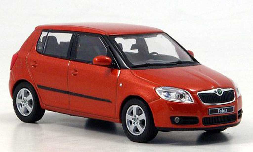 Skoda Fabia II 1/43 Abrex II orange modellino in miniatura