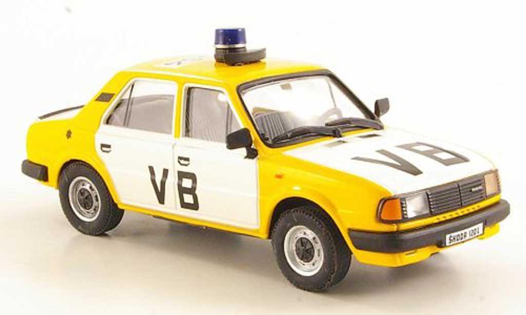 Skoda 120 1/43 Abrex L VB bianco/giallo 1986 modellino in miniatura