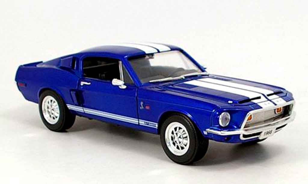 Shelby GT 500 1/18 Yat Ming kr blu avec bandes biancos 1968 modellino in miniatura