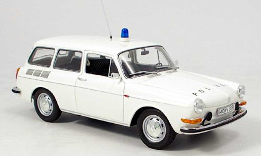 Volkswagen 1600 1/18 Minichamps l variant polizei 1972 modellino in miniatura