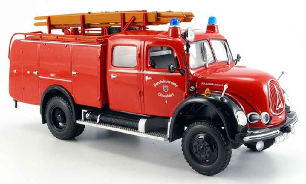 Magirus TLF 16 1/43 Minichamps Merkur A pompier Dusseldorf modellino in miniatura