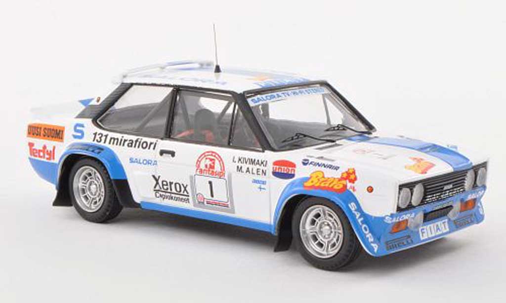 Fiat 131 Abarth 1/43 Trofeu Abarth No.1 Rally Finnland 1980 M.Alen/I.Kivimeki modellino in miniatura