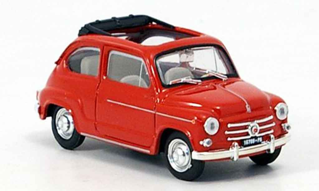 Fiat 600 1/43 Brumm D offenrosso 1960 modellino in miniatura