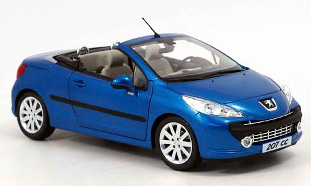 Peugeot 207 CC 1/18 Norev CC blu 2007 modellino in miniatura